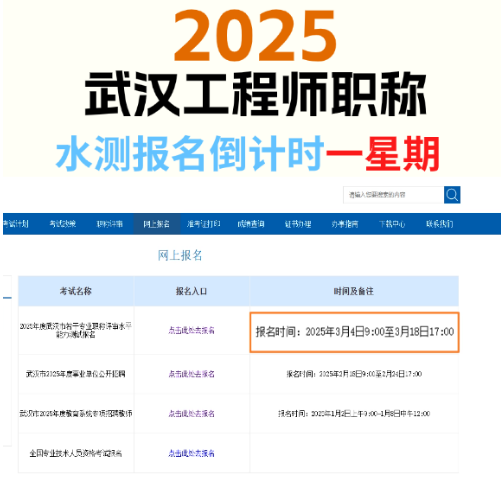 2025武漢工程師職稱水測報(bào)名倒計(jì)時(shí)一星期！